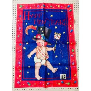 Mary Engelbreit Happy New Year Flag Baby Garden Outdoor Red Hamilton Collection